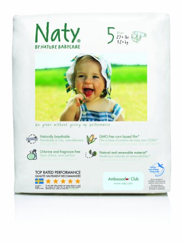 Nature Babycare Chlorine-Free ECO Diapers, Size 5 (27-35 Pounds), 23 Diapers (Pack of 4) [Amazon Frustration-Free Packaging]
