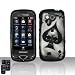 Samsung Reality U820 Rubberized Skull Ace of Spade Premium Snap-On Phone Protector Hard Cover Case + Screen Protector with Small Microfiber Cleaning Cloth