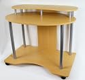 Curvy Computer Desk. Metal with Beech Finish