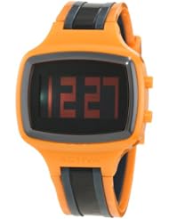 Activa By Invicta Unisex AA400-015 Black Digital Dial Orange, Charcoal Grey and Black Polyurethane Watch