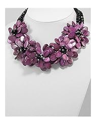 Flower Dyed Mother of Pearls Necklace In Sterling Silver