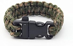 The Naturalism Military Paracord Survival Bracelet Extra Beefy 500LB With Plastic Shackle (Camping, Hiking, Outdoors, Utility, Emergency, Survival) - Blue And Green / Small