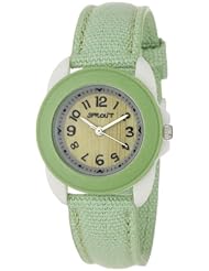 Sprout Womens ST1013LGIVLG  Light Green Organic Cotton Strap Watch