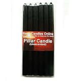 Thin Candle (Pack of 6) - Black Candles - Up to 5 Hour Burn Time - 20cm Tall, 12.5mm Diameter