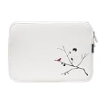 Fashion Netbook Neoprene Sleeve Case - Spring Bird Branch for Samsung N120-12GW 10.1-Inch White Netbook