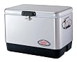 Coleman 54-Quart Steel-Belted Cooler, Stainless-Steel Finish