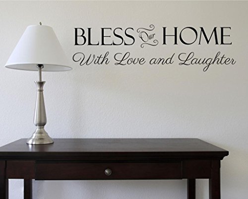 Bless our Home with Love and Laughter Inspirational Quote Vinyl Wall Decal Bless our Home with Love and Laughter Inspirational Quote Vinyl Wall Decal