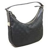 Gucci Black Logo GG Hobo Shoulderbag Handbag Medium 145757 Handbag
