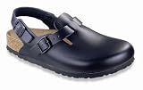 BIRKENSTOCK Tokio Clogs Leather, Black, Size 42 EU with a regular insole