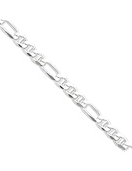 .925 Sterling Silver 7.75mm Figaro Anchor Link Chain