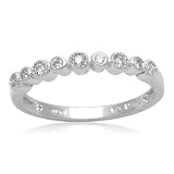 Sterling Silver Bezel Set Diamond Wedding Anniversary Ring (1/10 cttw, I-J Color, I3 Clarity)