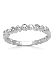 Sterling Silver Bezel-Set Diamond Wedding Anniversary Ring (1 10 Cttw, I-J... by 