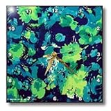 Blue Turquoise Green Print - 10x10 Wall Clock