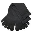 Cotton Socks Feelmax Toe Socks Solid Black Men's Shoe Size 7 - 9.5 and Ladies Shoe Size 8.5 - 11