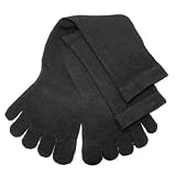 Athletic socks Feelmax Sport Toe Socks SOLID BLACK Ladies Shoe Size 9 - 11