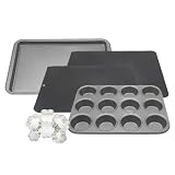 Kaiser Bakeware 4-Piece Noblesse Non-Stick Cookie/Muffin Set with Bonus Cookie Cutters Kaiser Bakeware 4-Piece Noblesse Non-Stick Cookie/Muffin Set with Bonus Cookie Cutters