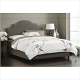 IMAGE OF Arc Notched Nail Button Bed in Velvet Pewter Size: King