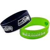 NFL Seattle Seahawks Silicone Rubber Bracelet Set, 2-Pack