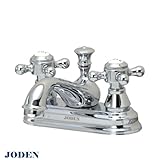 【JODEN】ラバトリークロスCH（クロム）　洗面用3ホール（4インチ）2ハンドル混合栓 クラシック水栓 4PCVS