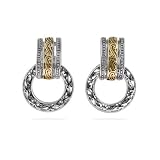 Eve's Addiction Designer Inspired Etched Gold Circle Drop Earrings