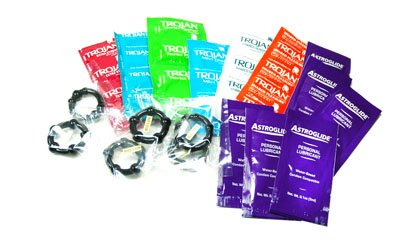 Trojan and Condom Varieties Travel Pack Condoms 12-Pack Condoms Six Travel Size Astroglides Six Erection Rings Trojan and Condom Varieties Travel Pack Condoms 12-Pack Condoms Six Travel Size Astroglides Six Erection Rings
