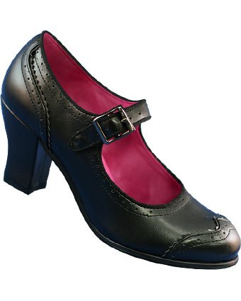 Aris Allen Women's Vintage 1940s Heeled Mary Jane Wingtip Swing Dance Shoes with Suede Leather Sole