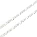 12 inches .925 Sterling Silver Bead Oval Link Figaro 3+1 Footage Chain/Findings/Bright