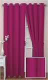 Rio Eyelet Hot Pink 66x54in Lightweight Sheer Curtain Pair with self-coloured Lining