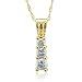 10k Yellow Gold 3-Stone Journey Diamond Pendant Necklace (HI, I, 0.26 carat)