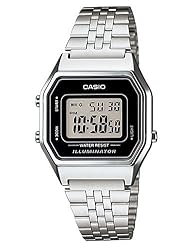Casio Ladies Mid-Size Silver Tone Digital Retro Watch LA-680WA-1DF