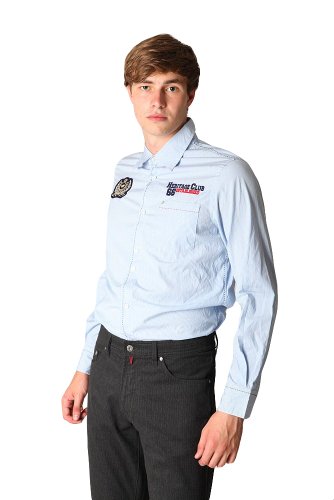 Polo Sylt Blau Herren Baumwolle Hemd L Nummer