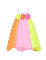Girls Colorblocking Empire   Waistline Chiffon/Cotton/Polyester Sleeveless  Dress