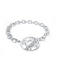 Bling Jewelry Sterling Silver Roman Numeral Toggle Bracelet 7.25in