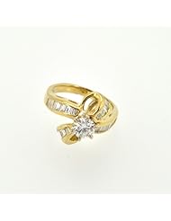 18K Yellow Gold Diamond Bow Ring