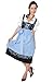 Dirndl Womens 3-Piece Midi Dirndl with Floral Embroidery