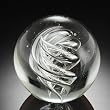 Clear 3.5" Glass Patterned Sphere