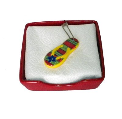 RED Flip Flop Weighted Napkin Holder Caddy Party