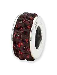 Sterling Silver Reflections Crimson Double Row Swarovski Elements Bead