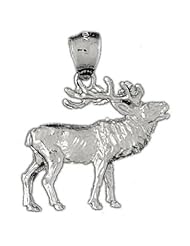 Clevereves 14K White Gold Pendant 3-D Elk 8.7 - Gram(s)