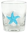 Hand Blown Glass Starfish Rocks Glass 4"H Set of Four