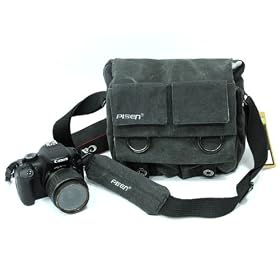 Pisen DSLR SLR Camera Canvas shoulder bag for Sony Canon Nikon Olympus by Koolertron