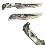 Poker Wolf Head Collector Bowie Knife