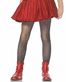 Black, Large (7-10) - 2 PAIR Girls Fancy Fishnet Tights