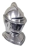 Whetstone Cutlery Medieval Knight's Helmet - Full Size Armor Helmet (Silver)
