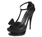 BONNIBEL REGGIE-1 Women's H band open toe close heel platform sandal on stiletto high heels and double layer bottom with PU upper and bow tie on toe box