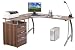 Buerostuhl24 673410 Eckschreibtisch Castor mit Stand-Container, walnuss / silber