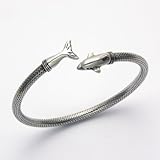 IMAGE OF Head and Tail Dolphin Bangle Bracelet