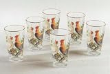 ROOSTER 16oz. Tumblers Glass Set of 6 Glasses *NEW!*