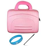 Pink Durable Hard Cube Carrying Case for HP Touchpad Wireless Wifi Tablet+ Dual Sided Stylus Pen + SumacLife TM Wisdom*Courage Wristband