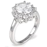 Silver CZ Cubic Zirconia Ring - size 5